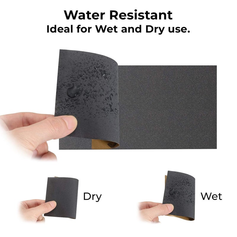 درافل أوراق صنفرة دورافيل السوداء المقاومة للماء لصنفرة السيارات والأثاث (10 قطع، درجة خشونة 120) - Image 5